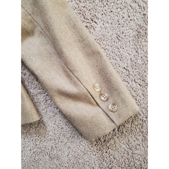 Vintage Saville 100% Wool Tan 2-Piece Belted Skirt Suit, Size 10 Petite - Picture 13 of 13